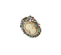 Limtula Collier en alliage léger, Sculpture ajourée avec en, camée, chaîne de clavicule, bijoux décoratifs, pendentif rétro embelli