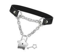 Limtula Collier en cuir PU avec cœur, chaîne réglable | Bijoux punk gothiques faits à la main pour femmes et hommes, adaptés rockers