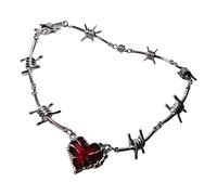 Limtula Collier gothique élégant avec pendentif en forme de cœur, longueur réglable, chaîne de clavicule, bijoux, accessoire de déclaration pour tenue de soirée, collier sur le thème d ' Halloween