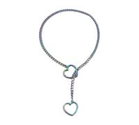 Limtula Collier long élégant, bijoux, mode Lariat, Double heart model