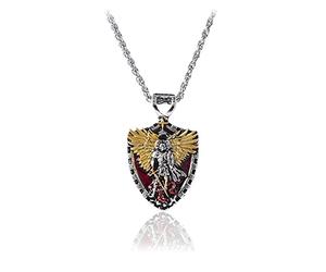 Limtula Collier pendentif bouclier roman européen et américain et ailes de de dessin animé collier pendentif en alliage pour hommes bouclier gardien pour hommes