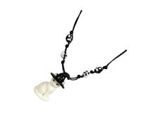 Limtula Collier pendentif chat avec chapeau de sorcière, White