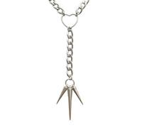 Limtula Collier Pendentif Coeur en Acier Inoxydable à Triple Pointe | Bijoux de mode alternatifs pour les looks streetwear, tenues de fête, 55 cm / 21, 65 pouces