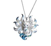 Limtula Collier pendentif en alliage chaîne fine avec breloque inspirée de neuf queues, bijoux de clavicule de 45 cm pour un usage quotidien, les déplacements et les tenues décontractées