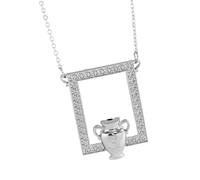 Limtula Collier pendentif vase à fleurs en alliage, bijoux de vêtements uniques, Texture en alliage adapté femmes, bijoux de mode, accessoire de mode de fête