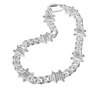 Limtula Collier ras du cou barbelé en acrylique avec pendentif en forme d'épines pour homme et femme, style hip-hop, punk, accessoire unisexe