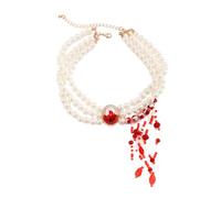 Limtula Collier ras du cou multicouche avec perles de sang pour Halloween, bracelets, boucles d'oreilles, déclaration gothique, accessoire de fête