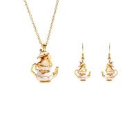 Limtula Collier théière Chipmunk Unique, bijoux charmants, boucles d ' oreilles théière de dessin animé, bijoux en émail pour amoureux à la mode