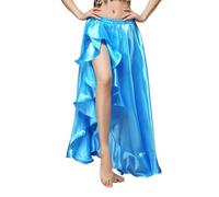 Limtula Costumes De Danse du Ventre pour Femmes Jupe Fendue sur Le Côté Ourlets Indiens Roulés Costumes Longs pour Femmes Et Filles Fente Latérale