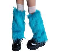 Limtula Couvoirs De Jambe Bleu Vif D'hiver À La Mode Pour Événement Thématique Les Jambes Moelleuses Floues Chauffe-jambes À Poignets Boches Carnivals De Fêtard