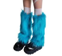 Limtula Couvoirs De Jambe Bleu Vif D'hiver À La Mode Pour Événement Thématique Les Jambes Moelleuses Floues Chauffe-jambes À Poignets Boches Carnivals De Fêtard
