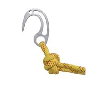 Limtula Crochet d ' Alpinisme pour Installation de Corde, équipement d ' en Acier Inoxydable avec Structure intégrée, Finition argentée, Crochet d ' pour Utilisation sur Sentier, positionnement de