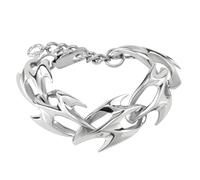 Limtula de déclaration accessoire de lien d ' épine argenté avec fermoir mousqueton réglable pour hommes femmes tenue de rue appairage bijoux de poignet de lien d ' épine accessoire de chaîne de