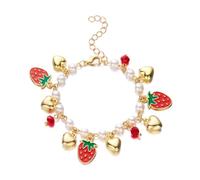 Limtula de perles réglables polyvalentes, accessoire de bijoux pour femmes avec motifs de cœur de cerises de fraises 3D, réglable
