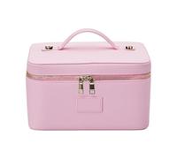 Limtula de rangement de maquillage compact fabriqué à partir de polyester et de cuir PU avec séparateur amovible et transportable simple 20, 5 x 14 x 11, 5 cm essentiel de voyage