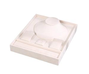 Limtula Élégant plateau de rangement en velours pour bracelets, colliers et boucles d'oreilles, accessoires d'organisation, support de collier et boucles d'oreilles