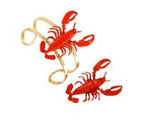 Limtula Ensemble de bijoux en homard rouge à la mode, comprenant un et des bagues, fabriqués en alliage pour un usage quotidien, en homard réglable
