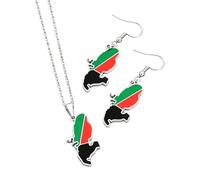 Limtula Ensemble de boucles d ' oreilles et collier uniques faits à la main, bijoux à breloque artistique de l ' île de Martinique, adaptés voyages ou cadeaux, bijoux à pendentif artistique