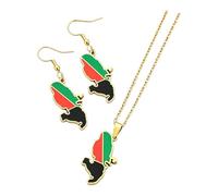 Limtula Ensemble de boucles d ' oreilles et collier uniques faits à la main, bijoux à breloque artistique de l ' île de Martinique, adaptés voyages ou cadeaux, bijoux à pendentif artistique