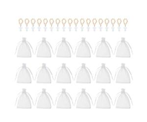 Limtula Ensemble de bracelets chapelet en perles de bois, 18 pièces, avec en filet, de baptême, première communion, adapté croyants religieux