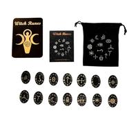 Limtula Ensemble de pierres en bois massif avec boîte, idéal pour les voyages, les divinations, la sorcellerie, les oracles de pierre nordique gravée