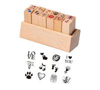Limtula Ensemble de tampons de marqueur de Page de Scrapbooking, 8 pièces de tampons de Journal et de planificateur en Bois de hêtre avec en Bois pour Notes de mémo