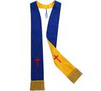 Limtula Étole de clergé avec broderie décorative et franges offrant un confort sûr pour les ministres dans les sermons et les vêtements de culte, T18., taille unique