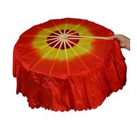 Limtula Éventail Pliable Rond décoratif Pliable, Voile de Danse du Ventre, éventails en Bambou en Soie pour Danser Les décors de Mariage, bambous artificiels en Soie Danse du Ventre