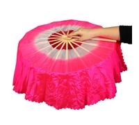 Limtula Éventail Pliable Rond décoratif Pliable, Voile de Danse du Ventre, éventails en Bambou en Soie pour Danser Les décors de Mariage, bambous artificiels en Soie Danse du Ventre