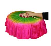 Limtula Éventail Pliable Rond décoratif Pliable, Voile de Danse du Ventre, éventails en Bambou en Soie pour Danser Les décors de Mariage, bambous artificiels en Soie Danse du Ventre