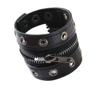 Limtula Fermeture en métal renforcée Manchette punk en cuir réglable et maillon de chaîne pour hommes et femmes en cuir gothique de mode rock avec clous en métal