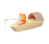 Limtula Figurines de Chats de Bateau en résine, décorations de Jardin, Figurines de Chats de pêche, Sculptures pour décorations intérieures et extérieures, Sculptures de pêche en résine