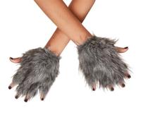 Limtula Gants à griffes de chats Therians Paws Furry Fursuit Paws Gear | Fausses fourrures, gants de griffes de loup de renards, gants de pattes de chats en peluche, accessoires de
