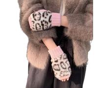 Limtula Gants sans doigts à imprimé animal, mitaines | avec panneaux en peluche et base extensible