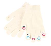 Limtula Gants tricotés amusants avec doigts élastiques Screentouch chauffe-mains épais pour écrire, lire, porter au quotidien par temps froid, blanc, taille unique