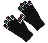 Limtula Gants tricotés amusants avec doigts élastiques Screentouch chauffe-mains épais pour écrire, lire, porter au quotidien par temps froid, Noir , taille unique