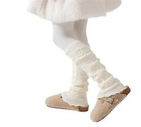 Limtula Jambières à paillettes pour filles, extensibles, empilables, poignets antidérapants pour l ' école/usage quotidien, chaussettes en acrylique pour tout-petits, White