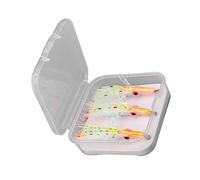 Limtula Leurre de pêche calmar Brillant en Plastique avec | Qualité, hameçon haute résistance, durabilité, attraction des poissons, adapté à différentes espèces de poissons,