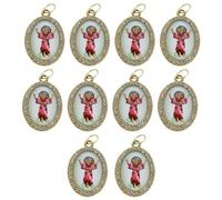 Limtula Lot de 10 breloques ovales en métal avec strass pour colliers ras du cou, porte-clés, fabrication de bijoux, colliers