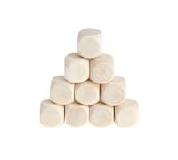 Limtula Lot de 10 cubes en bois carrés à six côtés pour la fabrication et les dés