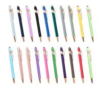 Limtula Lot de 20 stylos à bille rétractables avec écran tactile en métal - Fournitures de bureau - Écriture fluide