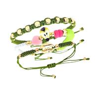 Limtula Lot de 3 bracelets artisanaux pratiques avec perles de nez de cochon et motifs de fruits en argile