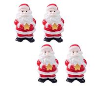 Limtula Lot de 4 décorations de Noël miniatures en résine avec base de scène de neige - Sans danger pour les enfants - Décoration de paysage