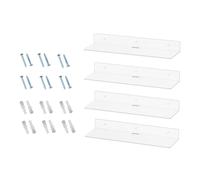 Limtula Lot de 4 étagères flottantes en acrylique pour économiser de l'espace - Présentoir transparent pour livres, décoration et articles