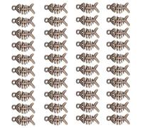Limtula Lot de 40 breloques en forme d'arête de poisson - Fournitures de fabrication de bijoux en alliage robuste - Pendentifs en forme d'os de poisson - Accessoires pour projets de fabrication de