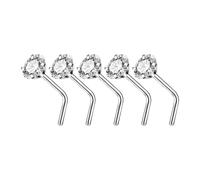 Limtula Lot de 5 bijoux de piercing de nez tendance en alliage en forme de L et anneau avec zircon cubique élégant pour un usage quotidien décontracté confortable, BB, Comme décrit, Comme décrit.