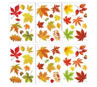 Limtula Lot de 6 autocollants amovibles réutilisables pour fenêtre d'automne pour maison, bureau, porte en verre, déni de fenêtre