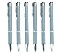 Limtula Lot de 6 stylos à bille rétractables en métal pour écriture lisse Noir 1,0 mm