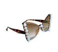 Limtula Lunettes de soleil élégantes à monture papillon avec embellissement de perles pour un usage quotidien Lunettes de soleil papillon élégantes