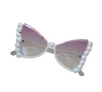 Limtula Lunettes de soleil élégantes à monture papillon avec embellissement de perles pour un usage quotidien Lunettes de soleil papillon élégantes